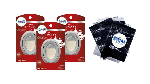 Bathroom Air Freshener, Small Spaces Odor-Fighting, Old Spice Scent - 3 packs - plus 3 My Outlet Mall Resealable Storage Pouches