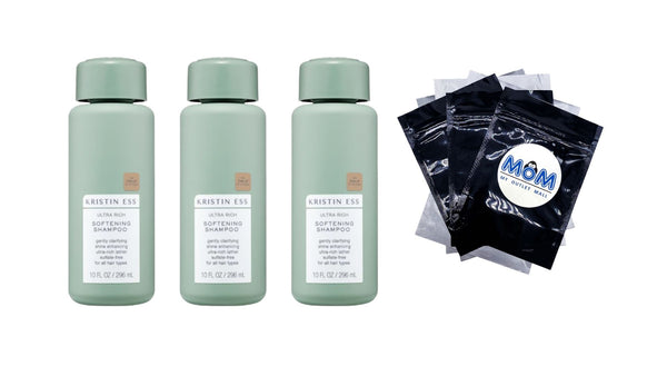 Ultra Rich Softening Shampoo Moisture for Dry Damaged Hair - 3 packs - 10 oz per pack - plus 3 My Outlet Mall Resealable Storage Pouches