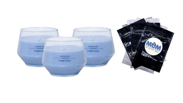 Candle Ocean Air Studio Collection Jar Candle - 3 packs - 10 oz per pack - plus 3 My Outlet Mall Resealable Storage Pouches
