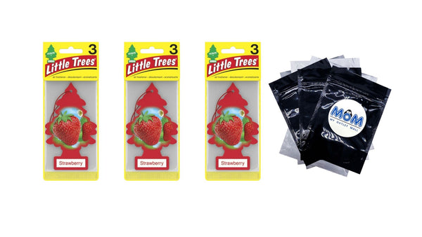 Air Freshener Strawberry Fragrance, 3 Count - 3 packs - plus 3 My Outlet Mall Resealable Storage Pouches