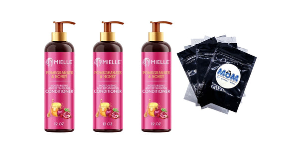 Pomegranate and Honey Detangling Conditioner - 3 packs - 12Fl oz per pack - plus 3 My Outlet Mall Resealable Storage Pouches
