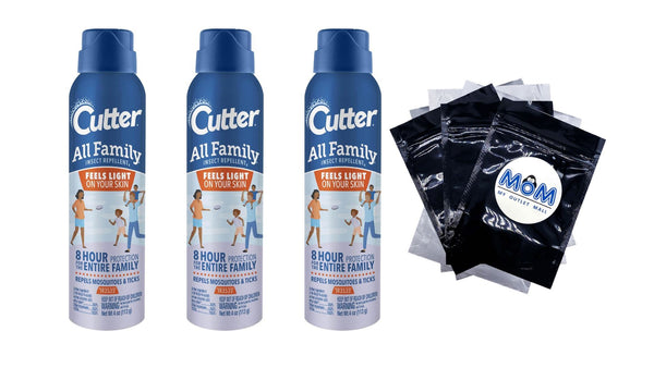 All Family Insect Repellent Deet-Free Lightweight Repels Mosquitoes Ticks up to 8 Hr - 3 packs - 4 oz per pack - plus 3 My Outlet Mall Resealable Storage Pouches