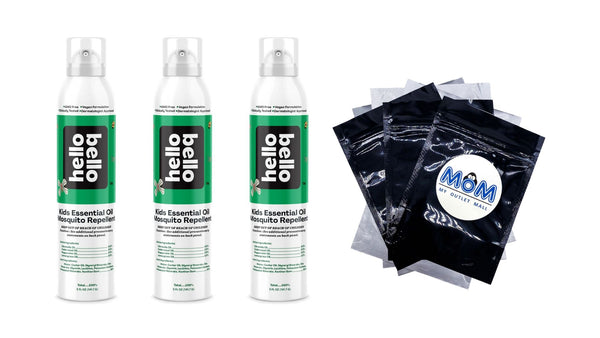 Kid's Essential Oil Mosquito Repellent, Made with Natural Plant-Based Oils - 3 packs - 5 oz per pack - plus 3 My Outlet Mall Resealable Storage Pouches