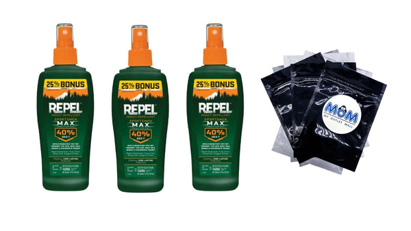 Insect Repellent Sportsmen Max Formula Pump Spray, 40% Deet - 3 packs - 7.5 oz per pack - plus 3 My Outlet Mall Resealable Storage Pouches