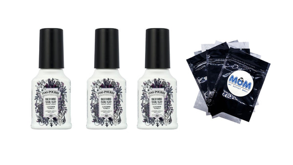 Lavender + Vanilla + Citrus Before-You-Go Toilet Spray - 3 packs - 2 oz per pack - plus 3 My Outlet Mall Resealable Storage Pouches