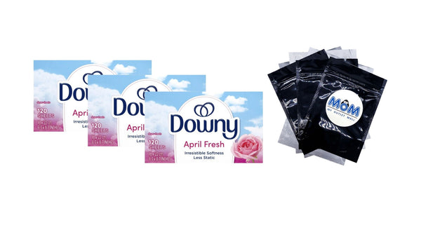 Fabric Softener Dryer Sheets, April Fresh Scent - 3 packs - 120 Count - plus 3 My Outlet Mall Resealable Storage Pouches