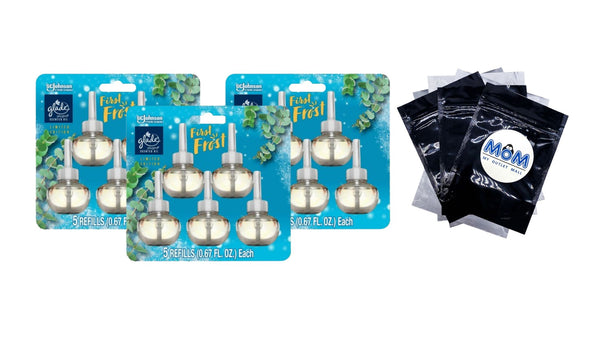 Plug-ins Scented Oil, Air Freshener, First Frost - 3 packs - plus 3 My Outlet Mall Resealable Storage Pouches