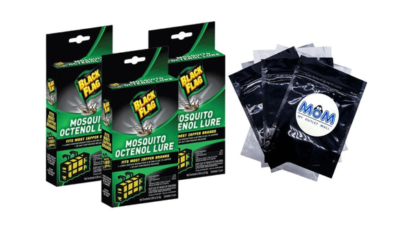 Universal Mosquito Lure Attractant, Lasts 30 days, Attaches to Electronic Insect Killers - 3 packs - plus 3 My Outlet Mall Resealable Storage Pouches