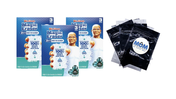 Magic Eraser Foaming Sponge, All Purpose Cleaner, Dawn Cleaning Power, Ultra Foamy - 3 packs - 3 count per pack plus 3 My Outlet Mall Resealable Storage Pouches