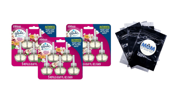 Plug-ins Scented Oil, Vanilla Passion Fruit, Infused with Essential Oils - 3 packs - plus 3 My Outlet Mall Resealable Storage Pouches