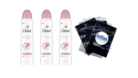 Advanced Care Long Lasting Women's Antiperspirant Deodorant Dry Spray, Rose Petals - 3 packs - 3.8 oz per pack - plus 3 My Outlet Mall Resealable Storage Pouches