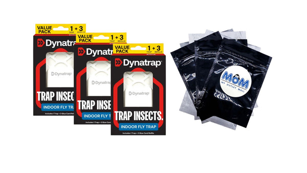 Trap Insects Refill Glue Cards - 3 packs - 3 Count - plus 3 My Outlet Mall Resealable Storage Pouches