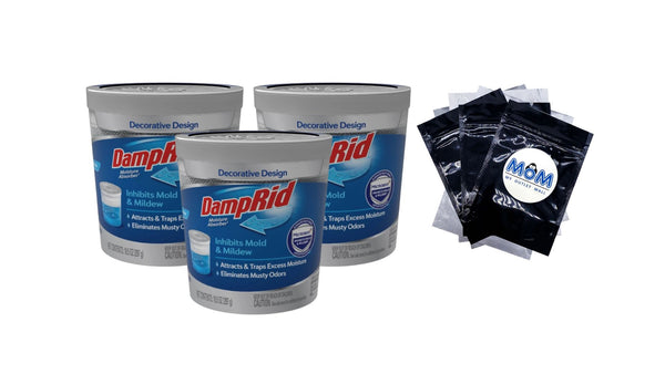 Refillable Moisture Absorber Fragrance Free - 3 packs - 10.5 oz per pack - plus 3 My Outlet Mall Resealable Storage Pouches