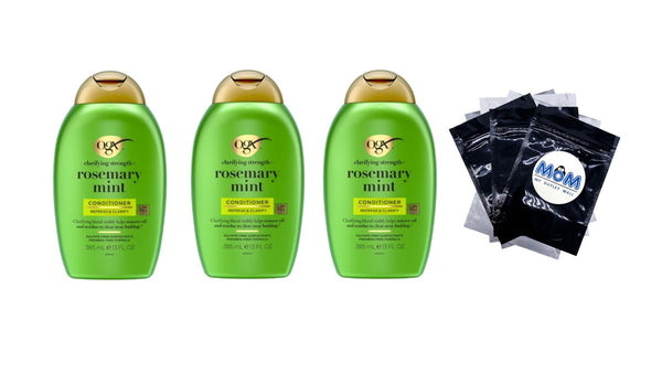 Clarifying Strength and Rosemary Mint Hair Conditioner - 3 packs - 13Fl oz per pack - plus 3 My Outlet Mall Resealable Storage Pouches