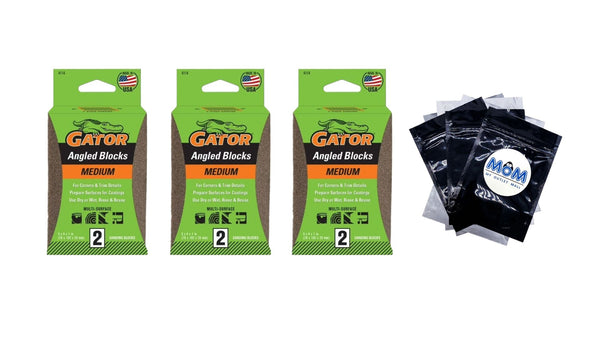 2-5/8x4 Double Angled Sponge Medium - 3 packs - 2 count per pack - plus 3 My Outlet Mall Resealable Storage Pouches
