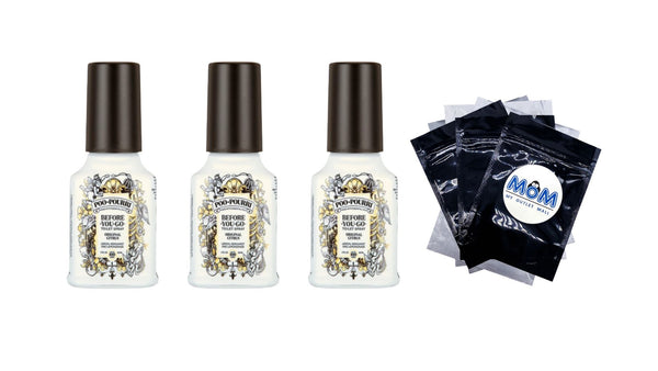 Original Citrus , Lemon + Bergamot + Lemongrass Before-You-Go Toilet Spray - 3 packs - 2 oz per pack - plus 3 My Outlet Mall Resealable Storage Pouches