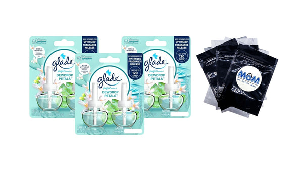 PlugIns Refills Air Freshener, Dewdrop Petals, 2 Refills - 3 packs - plus 3 My Outlet Mall Resealable Storage Pouches