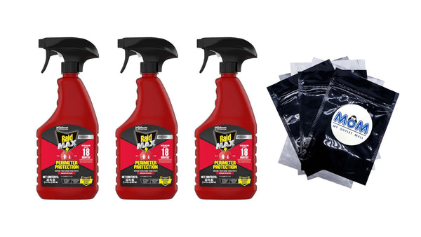 Max Perimeter Protection, Indoor & Outdoor Multi Insect Killer Spray - 3 packs - 22fl oz per pack - plus 3 My Outlet Mall Resealable Storage Pouches