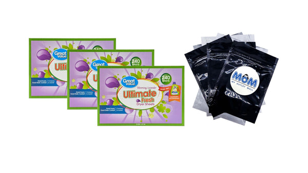 Ultimate Fresh Dryer Sheets, Blooming Lavender, Compare to Gain - 3 packs - 240 Count - plus 3 My Outlet Mall Resealable Storage Pouches
