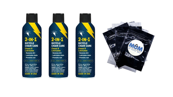 2-in-1 Bike Chain Care - 3 packs - 8 oz per pack - plus 3 My Outlet Mall Resealable Storage Pouches