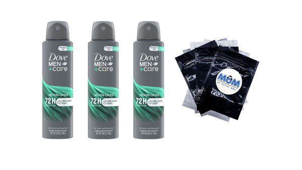Men+Care Antiperspirant Deodorant Spray for Men Moon Oasis - 3 packs - 3.8 oz per pack - plus 3 My Outlet Mall Resealable Storage Pouches