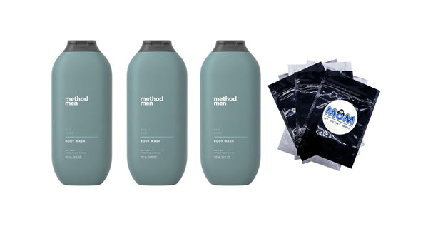 Men, Sea + Surf Body Wash - 3 packs - 18 oz per pack - plus 3 My Outlet Mall Resealable Storage Pouches
