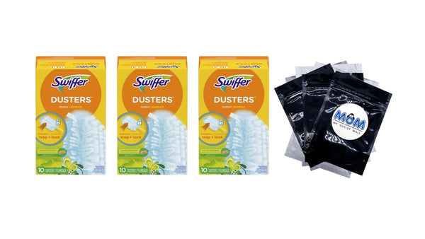 Dusters Refill for Cleaning, Feather & Microfiber Duster Alternative, Gain - 3 packs - 10 count per pack plus 3 My Outlet Mall Resealable Storage Pouches