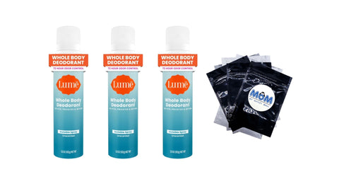 Whole Body Deodorant for Women, Spray Deodorant, Aluminum Free, Unscented - 3 packs - 3.6 oz per pack - plus 3 My Outlet Mall Resealable Storage Pouches