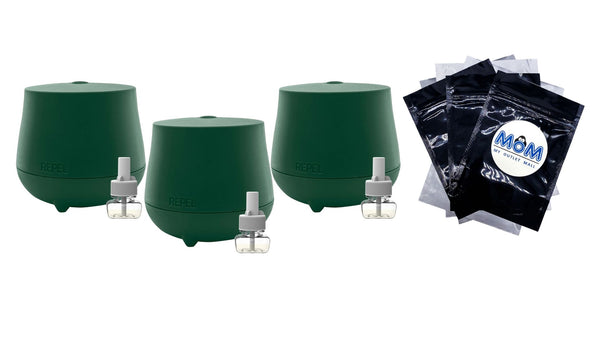 Realm Zone Mosquito Repellent Device, Rechargeable Outdoor Diffuser - 3 packs - plus 3 My Outlet Mall Resealable Storage Pouches