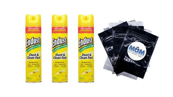 Multi-Surface Dusting and Cleaning Spray, Lemon Zest - 3 packs - 12 oz per pack plus 3 My Outlet Mall Resealable Storage Pouches