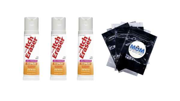 The Itch Eraser Spray - 3 packs - 0.95 Fl oz per pack - plus 3 My Outlet Mall Resealable Storage Pouches
