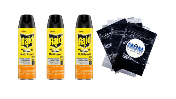 Multi Insect Killer 7, Bug Killer Spray, Orange Breeze Scent - 3 packs - 15 oz per pack - plus 3 My Outlet Mall Resealable Storage Pouches