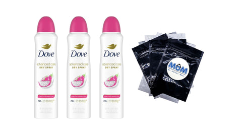 Advanced Care Antiperspirant Deodorant Dry Spray for Women Dragon Fruit & Coconut Cream - 3 packs - 3.8 oz per pack - plus 3 My Outlet Mall Resealable Storage Pouches