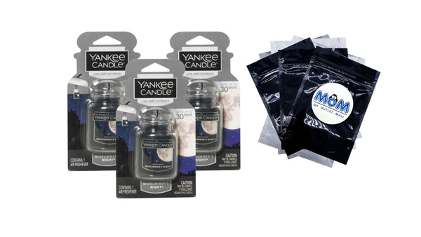 Car Jar Ultimate Mid Summer's Night Scent, Hanging Car Air Freshener - 3 packs - plus 3 My Outlet Mall Resealable Storage Pouches