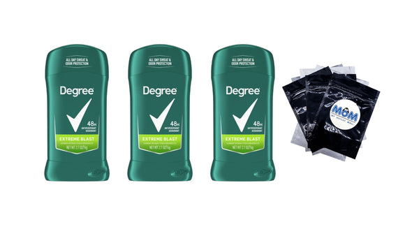 Men Original Protection Antiperspirant Deodorant Stick for Men Extreme Blast Citrus Scent - 3 packs - 2.7 oz per pack - plus 3 My Outlet Mall Resealable Storage Pouches