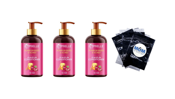 Pomegranate and Honey Leave-In Conditioner - 3 packs - 12Fl oz per pack - plus 3 My Outlet Mall Resealable Storage Pouches