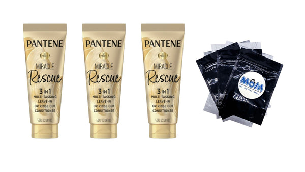 Miracle Rescue 3in1 Multi-Tasking Leave in Conditioner - 3 packs - 6Fl oz per pack - plus 3 My Outlet Mall Resealable Storage Pouches