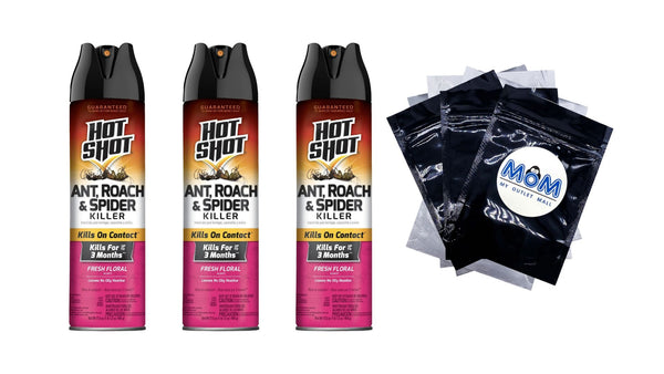 Ant, Roach & Spider Killer, Fresh Floral Scent Formula - 3 packs - 17.5 oz per pack - plus 3 My Outlet Mall Resealable Storage Pouches