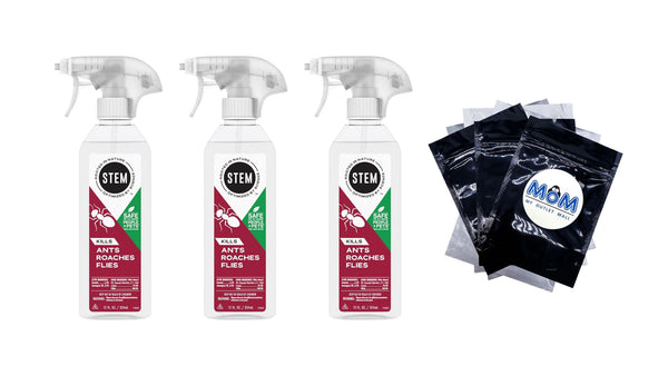 Kills Indoor and Outdoor Ants Roaches and Flies Killer Bug Spray - 3 packs - 12 oz per pack - plus 3 My Outlet Mall Resealable Storage Pouches