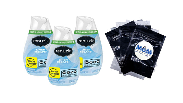Adjustable Gel Air Freshener Cone Linen Escape Scent - 3 packs - 7oz per pack - plus 3 My Outlet Mall Resealable Storage Pouches