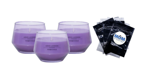 Candle Lemon Lavender Studio Collection Jar Candle - 3 packs - 10 oz per pack - plus 3 My Outlet Mall Resealable Storage Pouches