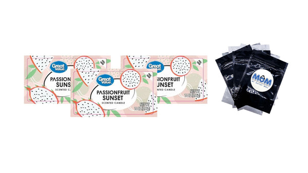 Passionfruit Sunset Candle - 3 packs - 14 oz per pack - plus 3 My Outlet Mall Resealable Storage Pouches
