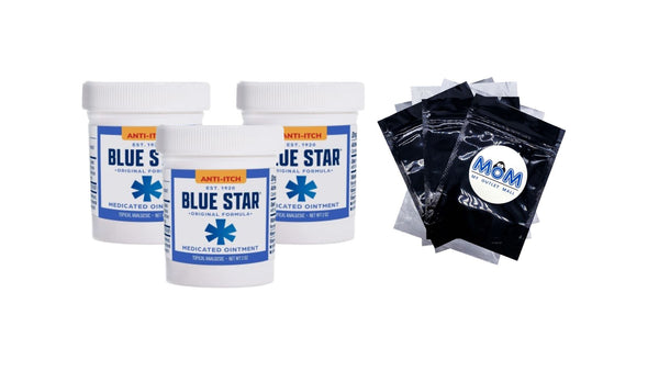 Anti-Itch Medicated Ointment, Hydrocortisone and Steroid-Free - 3 packs - 2 oz per pack - plus 3 My Outlet Mall Resealable Storage Pouches