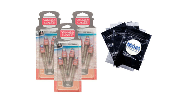 Car Air Freshener Vent Sticks, Black Coconut - 3 packs - 4 count per pack - plus 3 My Outlet Mall Resealable Storage Pouches