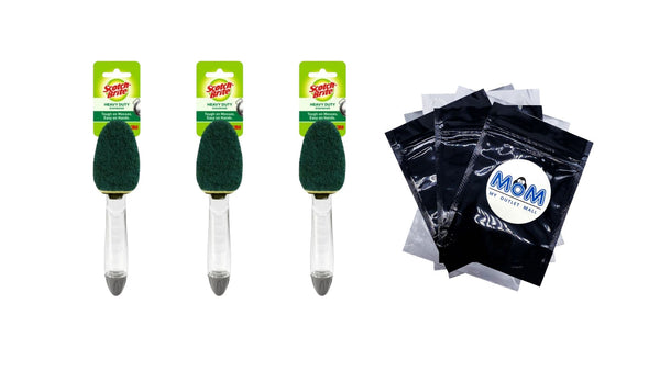 Heavy Duty Dishwand, Soap Dispensing - 3 packs - plus 3 My Outlet Mall Resealable Storage Pouches