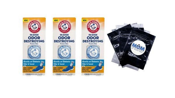 In-Shoe Odor Destroying Pouches - 3 packs - 2 count per pack - plus 3 My Outlet Mall Resealable Storage Pouches
