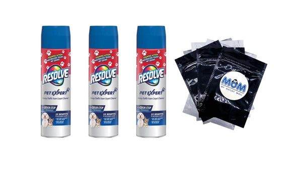 Pet High Traffic Carpet Stain Cleaner Solution and Odor Remover Foam - 3 packs - 22 oz per pack - plus 3 My Outlet Mall Resealable Storage Pouches