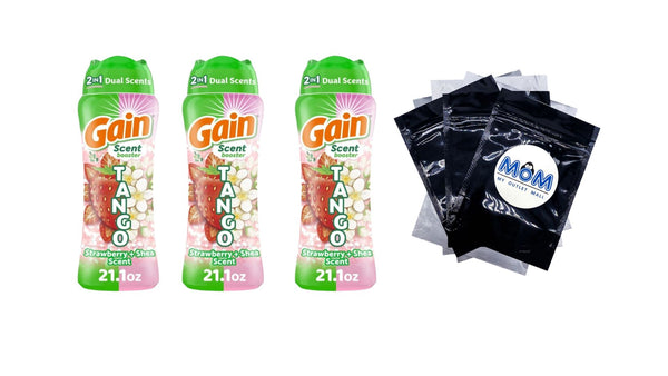 Tango 2-in-1 Dual Scent In-Wash Laundry Scent Booster Beads, Strawberry & Shea Scent - 3 packs - 21.1 oz per pack - plus 3 My Outlet Mall Resealable Storage Pouches
