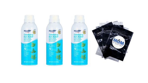 Cala Spray Itch Relief Clear Skin Protectant - 3 packs - 3 oz per pack - plus 3 My Outlet Mall Resealable Storage Pouches