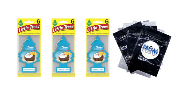 Air Freshener Caribbean Colada Fragrance 6 count - 3 packs - plus 3 My Outlet Mall Resealable Storage Pouches
